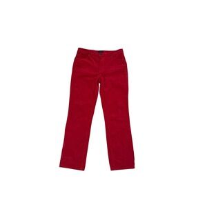 Talbots Womens 8P Red Corduroy Straight Leg Pants Stretch Cotton Blend Petite